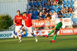 Emmanuel Ledesma (right) scored a wonderful goal on Friday night in Edmonton to salvage a point for the New York Cosmos. The Argentine’s 66th minute brace will likely be a candidate for NASL Goal of the Week. Photos courtesy of FC Edmonton