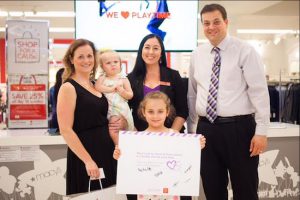 John and Kerry Quaglione and their daughters Natalie and Olivia are pictured with Ashleigh Carney, assistant store manager of Macy’s Herald Square at a kickoff event for the Shop For A Cause program. Photo courtesy of March of Dimes