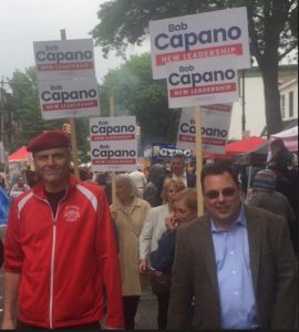 Guardian Angels founder Curtis Sliwa with City Council Candidate Bob Capano. Photo courtesy of Bob Capano