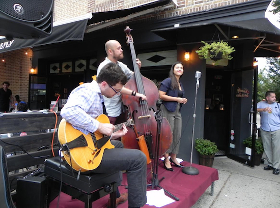The air was filled with music on Third Avenue during Summer Stroll. A trio played some cool jazz for diners outside the Brooklyn Firefly restaurant. Eagle photos by Paula Katinas