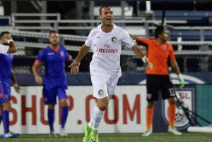 Recently promoted Cosmos B team forward Bledi Bardic made the most of his first start for the Cosmos by scoring a goal. New York came from behind twice to secure a point in a thrilling 3-3 draw against Miami FC on Wednesday night. Photos courtesy of Miami FC