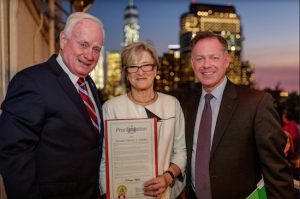 Kathryn Wylde has received numerous awards over the years. Last year, she was honored by the non-profit agency Opportunities for a Better Tomorrow (OBT). She is pictured with state Sen. Marty Golden (left) and Randy Peers, the former president and CEO of OBT. Photo courtesy of OBT