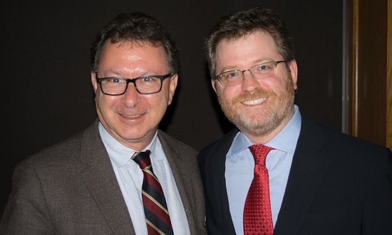 Brooklyn Law School professors Lawrence Solan (left) and Adam Kolber (right) hosted a continuing legal education lecture (CLE) that examined free will and the law. Eagle photo by Rob Abruzzese