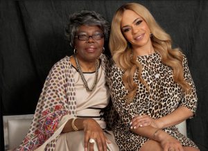 In this Thursday, Aug. 17 photo, Voletta Wallace, left, and Faith Evans pose for a portrait in New York. Wallace details her love for Notorious B.I.G. as both his mother and No. 1 fan in the new, three-hour documentary “Biggie: The Life of Notorious B.I.G.” It debuts Monday on A&E. Photo by Andy Kropa/Invision/AP