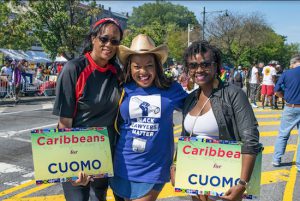 The Metropolitan Black Bar Association has been working to increase its presence at the annual West Indian American Day Parade in Crown Heights. Pictured is MBBA President Paula Edgar (center) with Tracey Salmon-Smith and Shirley Paul. Eagle photos by Rob Abruzzese