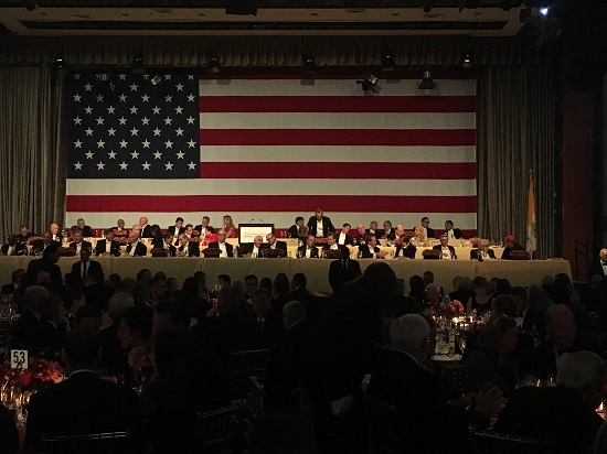 Dais of dignitaries at 72nd Alfred E. Smith dinner. Eagle photos by John Alexander