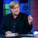 Former White House strategist Steve Bannon takes part in an interview with host Sean Hannity on the set of Fox News Channel's “Hannity” in New York on Monday. AP Photo/Craig Ruttle