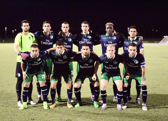 Not only did the Cosmos defeat Puerto Rico FC 4-1 on Wednesday night, but Jacksonville Armada also tied its match, putting New York in sole possession of the fourth and final playoff spot. Shown: New York’s starting XI Photo by Andrea Yanez - Deporte Total