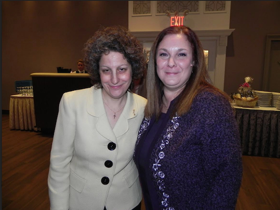 Fran Vella-Marrone (left) pictured with former District 20 Community Education Council president Laurie Windsor, is the longtime president of the Dyker Heights Civic Association. Eagle file photo by Paula Katinas