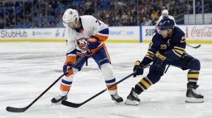 Jordan Eberle (left) is looking forward to his first season with the Islanders, which kicks off Friday night in Columbus, Ohio, against the Blue Jackets. AP Photo by Adrian Kraus