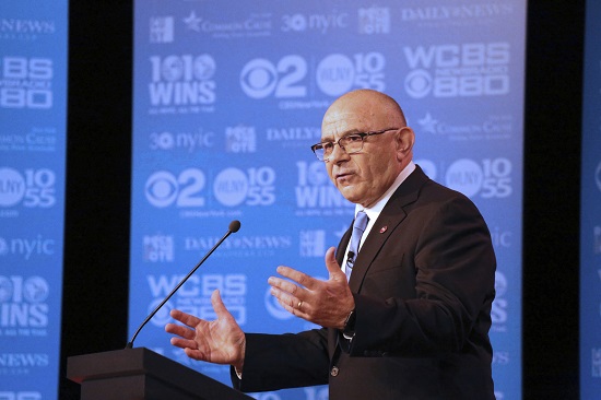 Mayoral candidate Sal Albanese fought in federal court for a place on the final general election debate stage. Jefferson Siegel/New York Daily News via AP, Pool