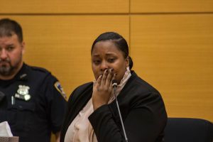 Zaquanna Albert, girlfriend of Delrawn Small, testifies in Brooklyn Supreme Court in the murder trial of Wayne Isaacs. Eagle photos by Paul Frangipane