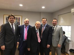 From left: Gregory D’Addona, Robert D’Addona, Nunzio D’Addona, Republican City Council nominee John Quaglione, Mark D’Addona. Photo courtesy of Home Abstract Corp.