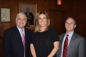 The Brooklyn Bar Association hosted a joint-CLE with the New York Guard on Wednesday where a panel that included Hon. John Ingram (not pictured) covered estate planning. Pictured from left: Gary Elias, Ellyn Kravitz and Dewey Golkin. Eagle photo by Rob Abruzzese