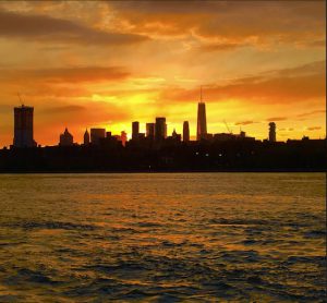 Sunrise, sunset. Sunrise, sunset. (Of course you remember the song from “Fiddler on the Roof.”) Seen from the NYC Ferry as it leaves the dock in North Williamsburg. Eagle photos by Lore Croghan