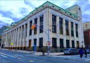 This Neo-Classical Boerum Hill public school building is a former New York Times printing plant. Eagle photos by Lore Croghan