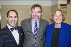 Brooklyn’s Family Court processed more than 40 adoptions during its celebration of National Adoption Day last month. Pictured from left: Hon. Javier E. Vargas, John Coakley and Hon. Judith Waksberg. Eagle photos by Rob Abruzzese