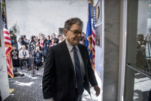 Sen. Al Franken (D-Minn.), returns to his office after speaking to the media on Capitol Hill on Nov. 27 after allegations of inappropriate sexual behavior had been leveled against him. AP Photo/J. Scott Applewhite