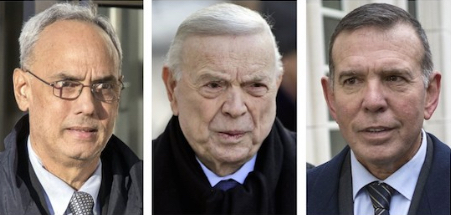 Three former South American soccer officials, from left, Manuel Burga, Jose Maria Marin and Juan Angel Napout are accused of accepting millions in bribes. AP Photo
