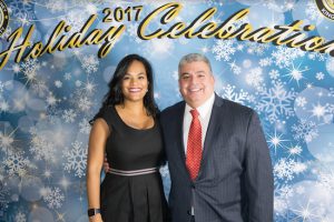 After the election of the first Hispanic district attorney ever in the state, the Brooklyn District Attorney’s Office decided to bring back an old tradition: its office Christmas party. Pictured are DA-elect Eric Gonzalez and his wife Dagmar Gonzalez. Eagle photos by Rob Abruzzese