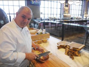Executive chef Joseph Raiola at the cutting at Kitchen 21. Brooklyn Eagle photos by Arthur De Gaeta