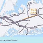 The MTA board on Wednesday approved a $2.6 billion contract to complete the design and construction of a 9.8-mile-long third track between Floral Park and Hicksville on Long Island. This will permit two-way rush hour traffic, allowing Brooklyn and Queens residents to commute to Long Island for jobs.  Map courtesy of the Regional Plan Association