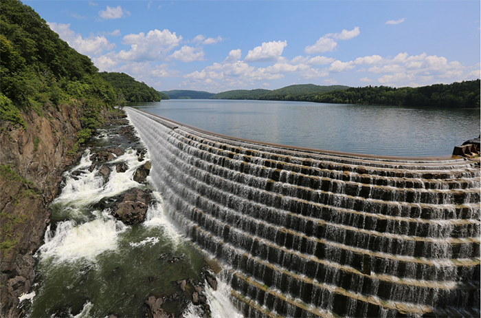 The Croton reservoir, shown above, became a filtered supply in 2015 after suffering quality problems. However, it supplies only about 10 percent of the city’s water on an as-needed basis. Photo courtesy of NYC DEP