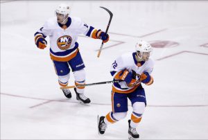Anthony Beauvillier enjoyed his second straight two-goal game, but the Islanders suffered a 3-2 overtime loss to the Coyotes in Glendale, Arizona on Monday night. AP Photo by Ross D. Franklin