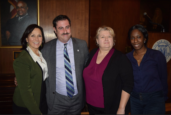 The Brooklyn Bar Association's Foundation Law Committee hosts a seminar titled "Co-op Living: Know Your Rights as a Shareholder and as a Renter." Pictured from left: Fern Finkel, Jimmy Lathrop, Roseann Hiebert and Salaria Robinson. Eagle photo by Rob Abruzzese