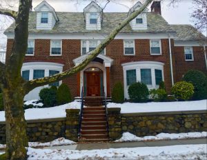 Hark! The Bay Ridge house where Tom Selleck's character, Police Commissioner Frank Reagan, lives in “Blue Bloods” is surrounded by a blanket of snow. Eagle photos by Lore Croghan