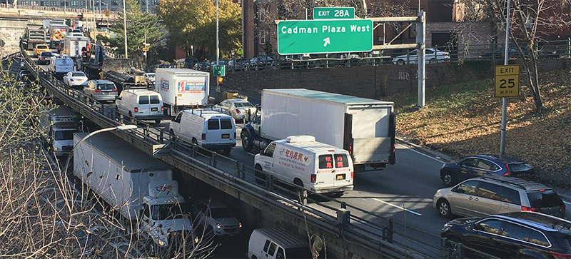 The Brooklyn Queens Expressway’s $1.9 billion rehabilitation is in the planning stages. Without approval of a money- and time-saving method known as design-build, however, 16,000 trucks daily may be diverted through the streets of Brooklyn starting in 2026. Photo courtesy of the NYC Department of Transportation