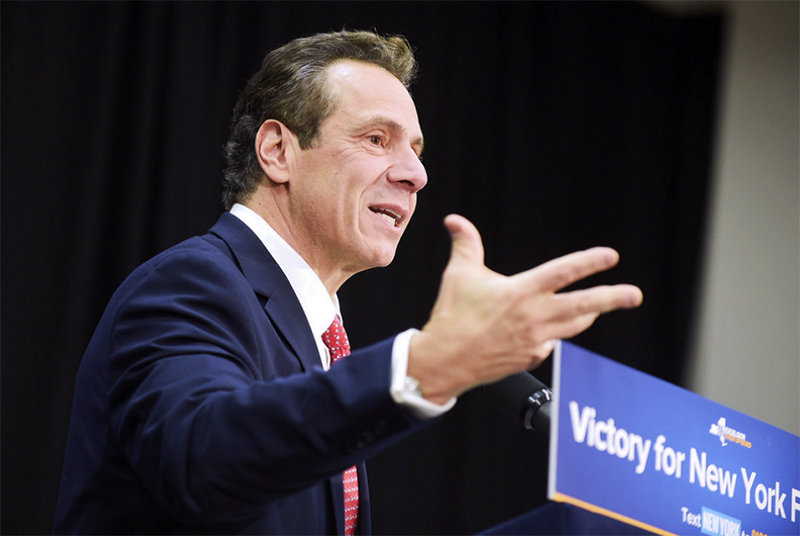 The strongest paid family leave policy in the U.S. launched in New York on Monday. Above: Gov. Andrew Cuomo explained aspects of the new law at a press conference on Sunday.  Photo by Kevin P. Coughlin/Office of Governor Andrew M. Cuomo