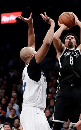 Spencer Dinwiddie’s clutch jumper with just over 10 seconds left in regulation lifted Brooklyn to an impressive 98-97 win over Minnesota at Downtown’s Barclays Center on Wednesday night. AP Photo by Frank Franklin II