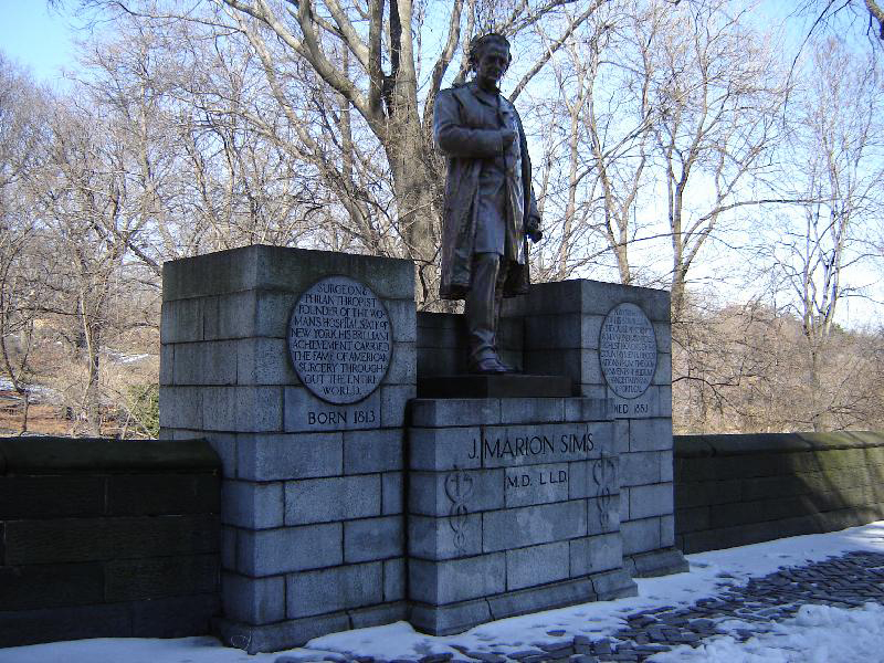 This statue of J. Marion Sims, who operated on black women slaves without anesthesia, will be moving from Central Park to Brooklyn’s Green-Wood Cemetery following outcry about Sims’ historical legacy.  Photo courtesy of the NYC Parks Department