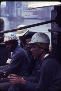 Pipefitters on a lunch break, 1977. By Frank Trezza, courtesy of the Brooklyn Historical Societ