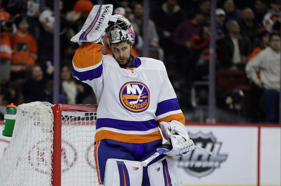 Thomas Greiss shook off a season of frustration to have his best game of the year Monday night in Montreal, making a career-high 52 saves in the Islanders’ 5-4 overtime victory over the Canadiens. AP Photo by Matt Slocum