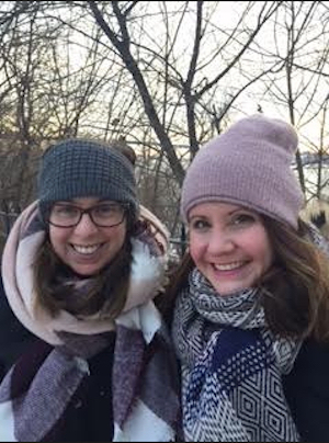 V-Day Bay Ridge organizers Elizabeth Donohue (left) and Stephanie Spangler have set a fundraising goal of $3,000 for this year’s event. Photo courtesy of David Spangler