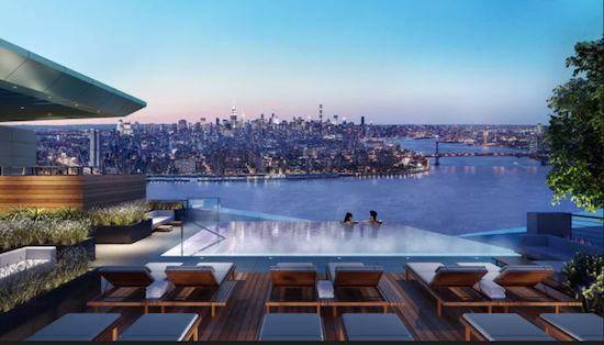 The proposed infinity pool at Brooklyn Point. Renderings by Williams New York