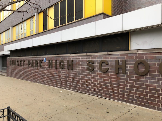 When Sunset Park High School at 153 35th St. opened several years ago, it jump started an effort to get the city to build more schools in the community. Plans are now underway to construct five elementary schools, according to Councilmember Carlos Menchaca. Eagle photo by Paula Katinas