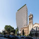 This is the revised design for 550 Clinton Ave., a tower that will be situated thisclose to the Church of St. Luke and St. Matthew. Rendering by Morris Adjmi Architects via the Landmarks Preservation Commission