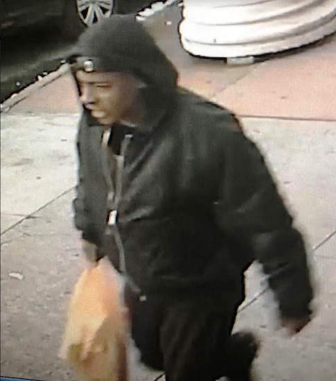 The suspect pictured in this image from a security video attacked two females within two blocks of each other on 18th Avenue in Bensonhurst on the morning of March 23, according to police. Photo courtesy of New York Police Department