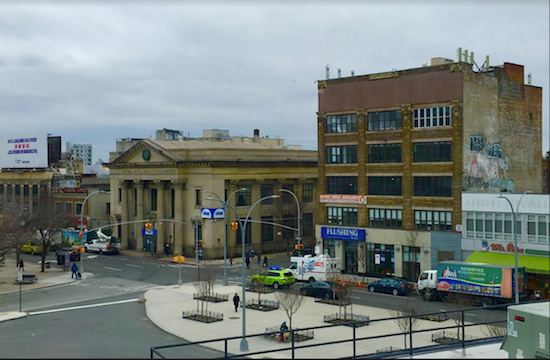 The building with the columns is the former Dime Savings Bank of Williamsburgh, which was just designated as a city landmark. Eagle photos by Lore Croghan