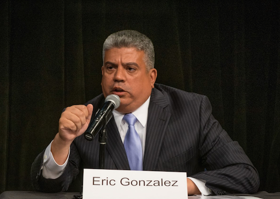 District Attorney Eric Gonzalez, who campaigned on criminal justice reform, will attend a symposium in Miami this weekend, where a group of elected prosecutors will meet to talk mental health reform and tour Miami’s Mental Health Court. Eagle file photo by Rob Abruzzese