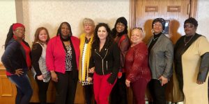State Sen. Diane Savino (center), who recently attended a luncheon in Coney Island with NYCHA tenant leaders, is seeking to draw attention to the mold problem in many NYCHA buildings. Photo courtesy of Savino’s office
