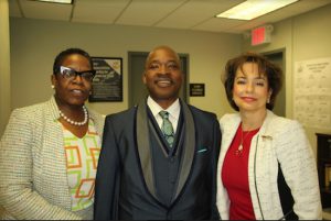The Kings County Civil Court’s Gender Fairness Committee and Hon. Robin Sheares (left) honored a pair including Gladys Boddie, the mother of Judge Reginald Boddie (pictured center) and Helene Blank (right) during a ceremony at the courthouse on Wednesday. Eagle photos by Rob Abruzzese