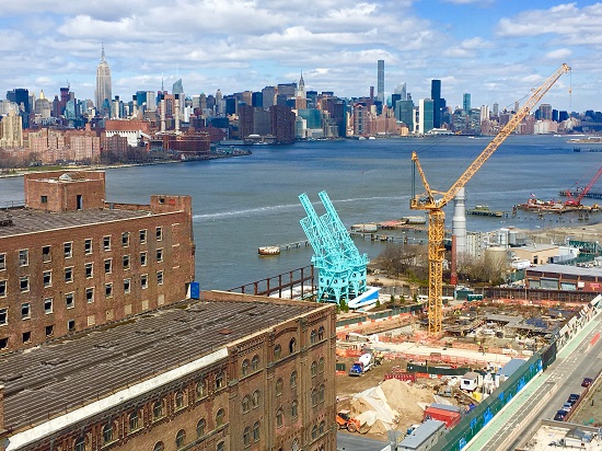 Welcome to Domino Park. The Williamsburg waterfront recreation area will open this June. Eagle photos by Lore Croghan