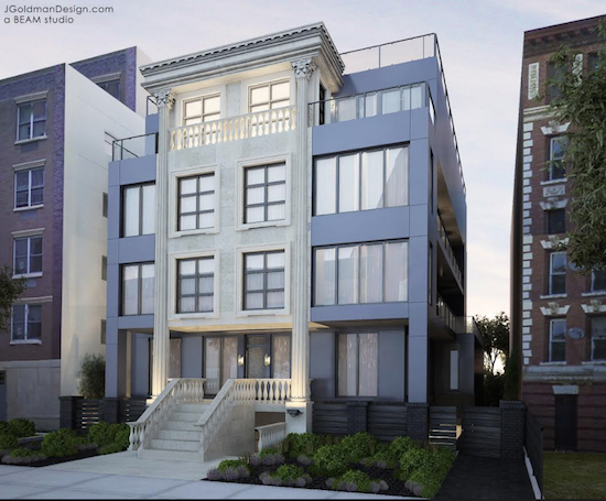 Here's a look at the new aluminum facade that's planned for 489 Washington Ave. Rendering by Beam Group