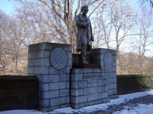This statue of J. Marion Sims, who operated on black women slaves without anesthesia, was moved from Central Park to Brooklyn’s Green-Wood Cemetery on Tuesday following outcry about Sims’ historical legacy. Photo courtesy of the NYC Parks Department
