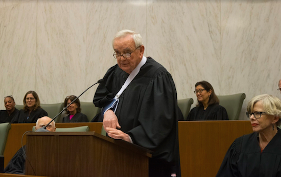 Judge Raymond Dearie oversaw design and construction of Brooklyn’s federal court from 1992 until 2007. Eagle photo by Rob Abruzzese