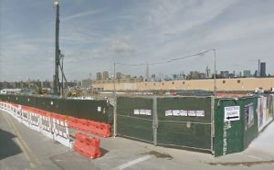 The lot where the 40-story Greenpoint development will be built. Image © 2018 Google Maps photo